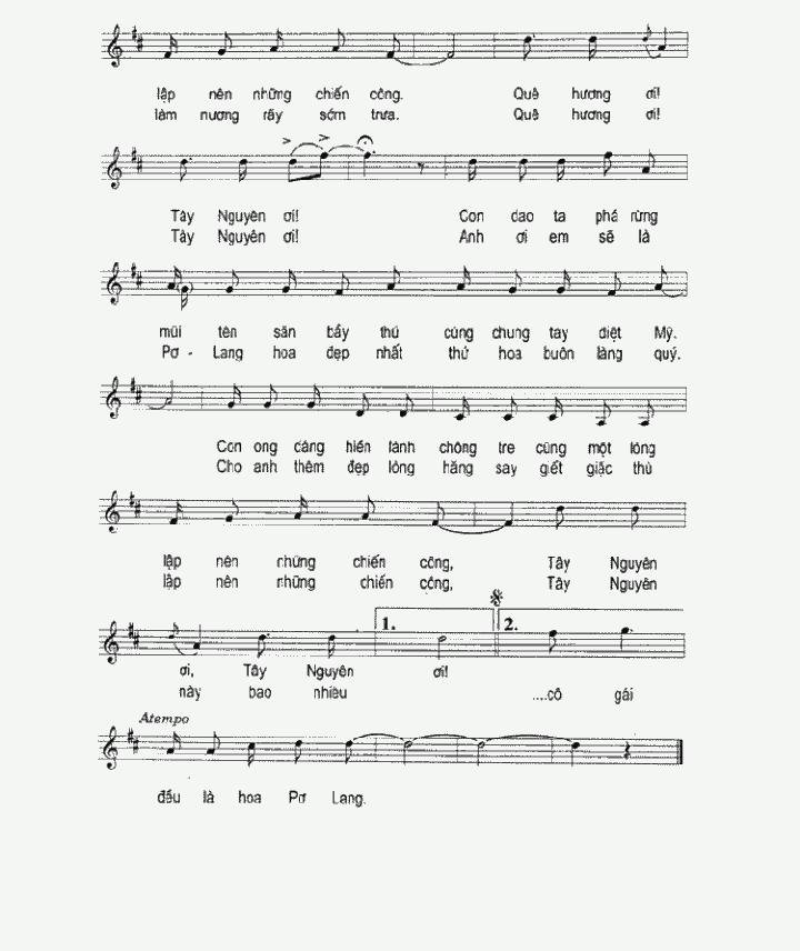 Sheet nhạc Em Là Hoa Pơ Lang 3